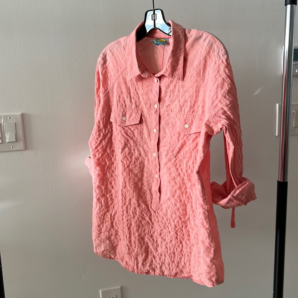 C&C California bubble cotton pull over shirt SZ Large